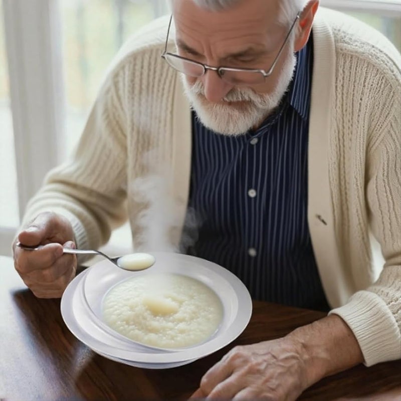 Non Spill Plate With Suction Base Pp Material For Elderly Parkinson Special Needs - Image 4